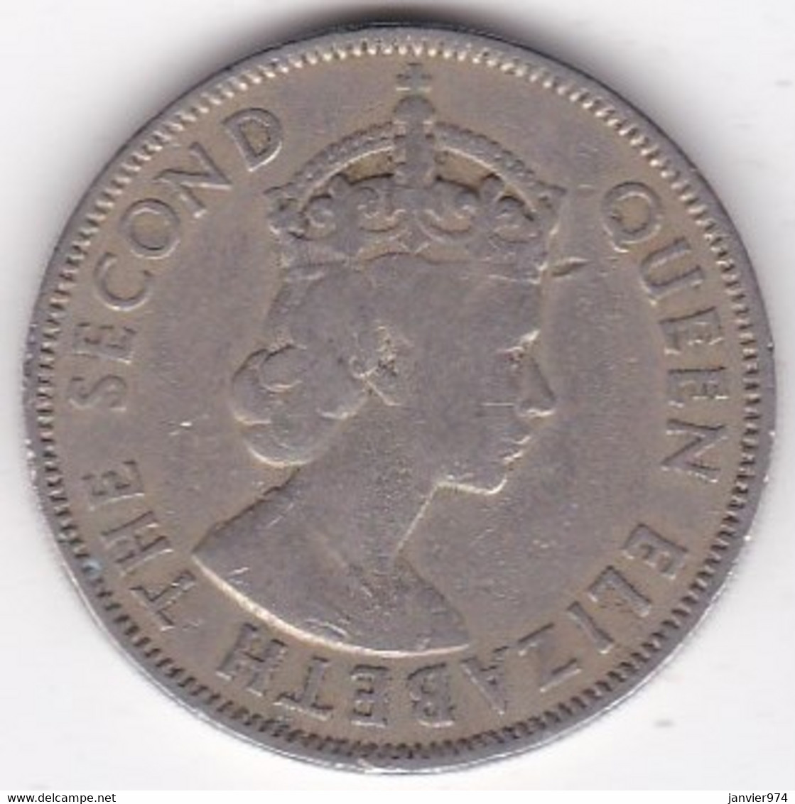 Chypre 100 Mils 1955 Elizabeth II , En Cupro Nickel , KM# 37 - Chypre