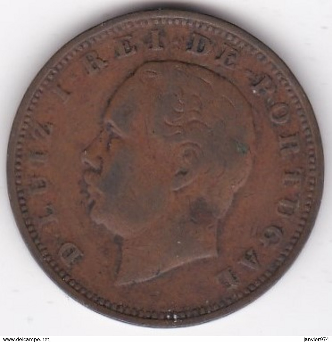 Portugal 20 Reis 1885 , Luiz I , En Bronze , KM# 527 - Portugal