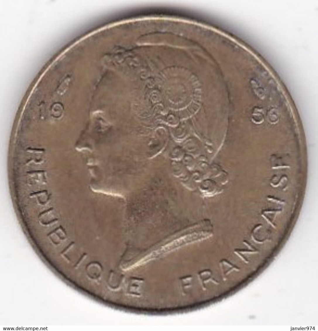 Afrique Occidentale Française 10 Francs 1956 , Bronze Aluminium, LEC# 16 , KM# 6 - French West Africa