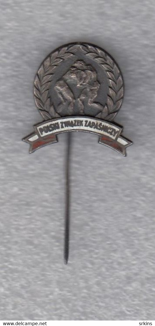 Enamel Pin Badge Poland Wrestling Association Federation Polska - Ringen