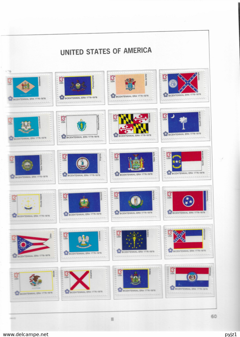 1976 MNH USA  Year Complete According To DAVO Album, Postfris** - Années Complètes