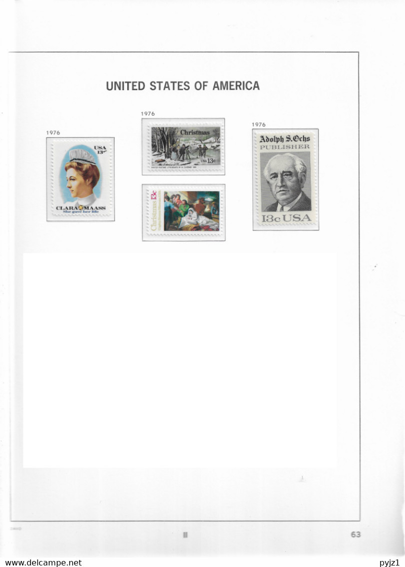 1976 MNH USA  Year Complete According To DAVO Album, Postfris** - Años Completos