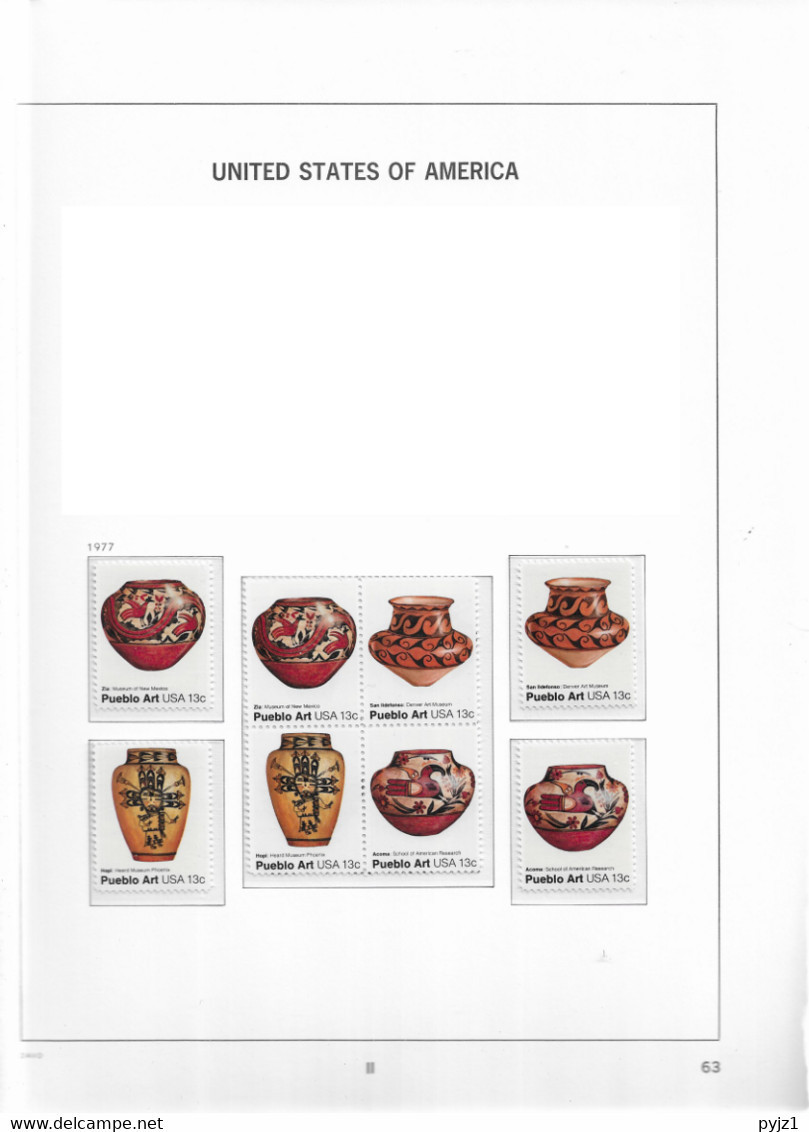 1977 MNH USA  Year Complete According To DAVO Album, Postfris** - Années Complètes