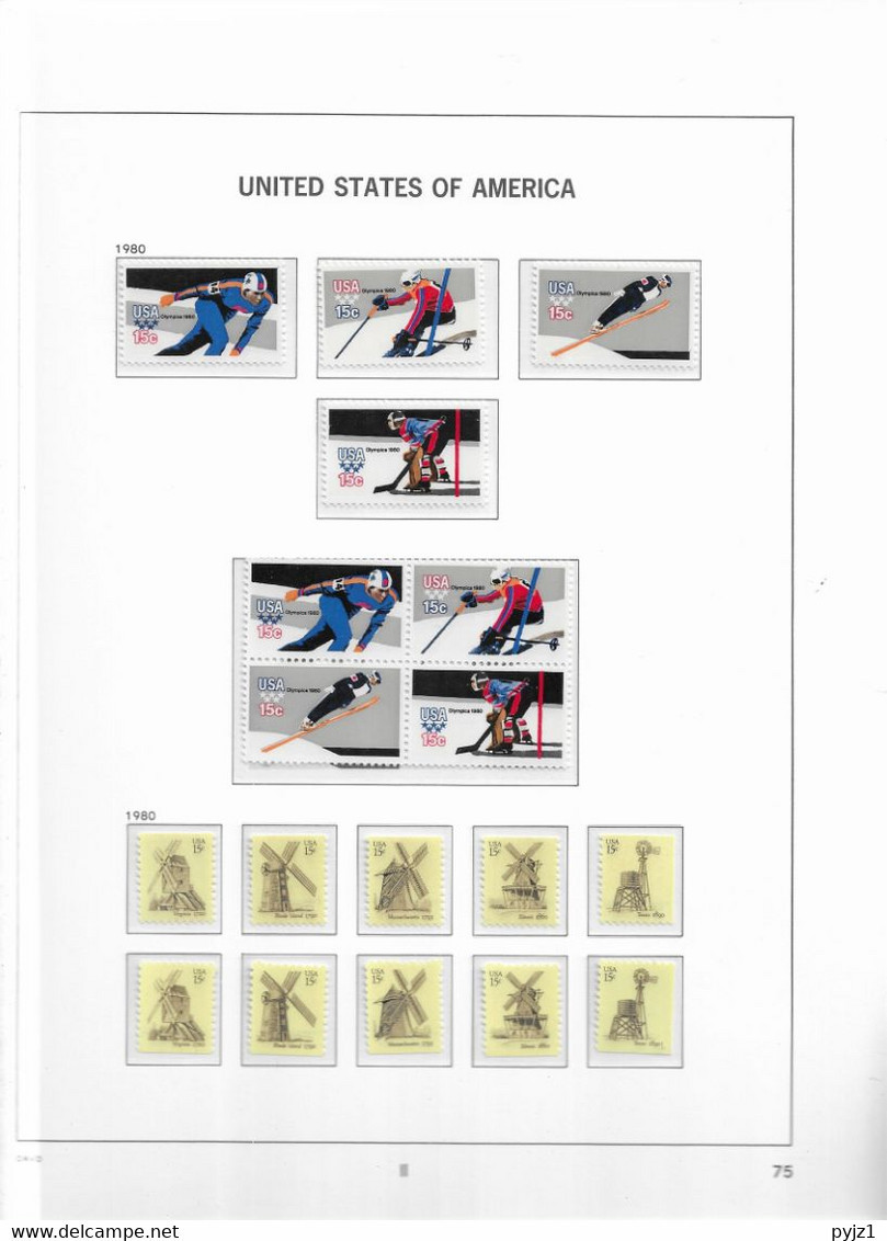 1980 MNH USA  Year Complete According To DAVO Album, Postfris** - Full Years