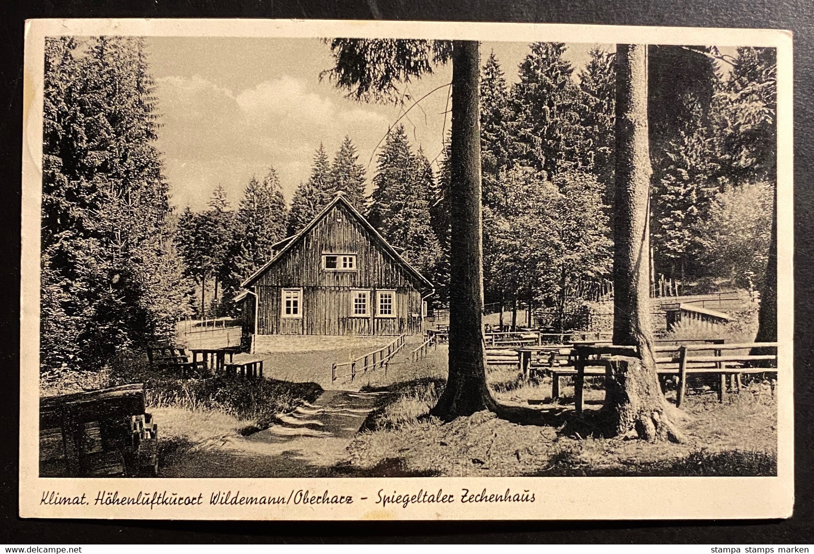 AK Fotografie Klimat. Höhenluftkurart Wildemann Oberharz Spiegeltaler Zechenhaus Gestempelt Wildemann Oberharz 1957 - Wildemann