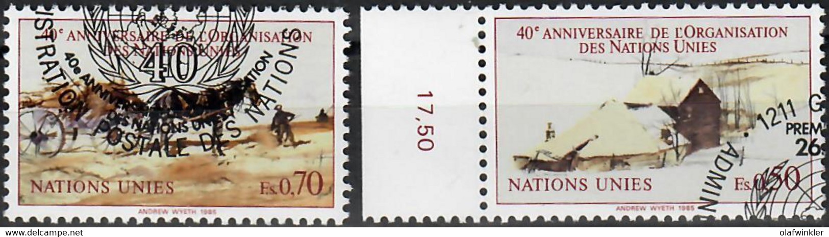 1985 40e Anniversaire De L'O.N.U. Zum 135-6 / Mi 133A-4A / Sc 135-6 / YT 133-4 Oblitéré / Gestempelt /used [zro] - Used Stamps