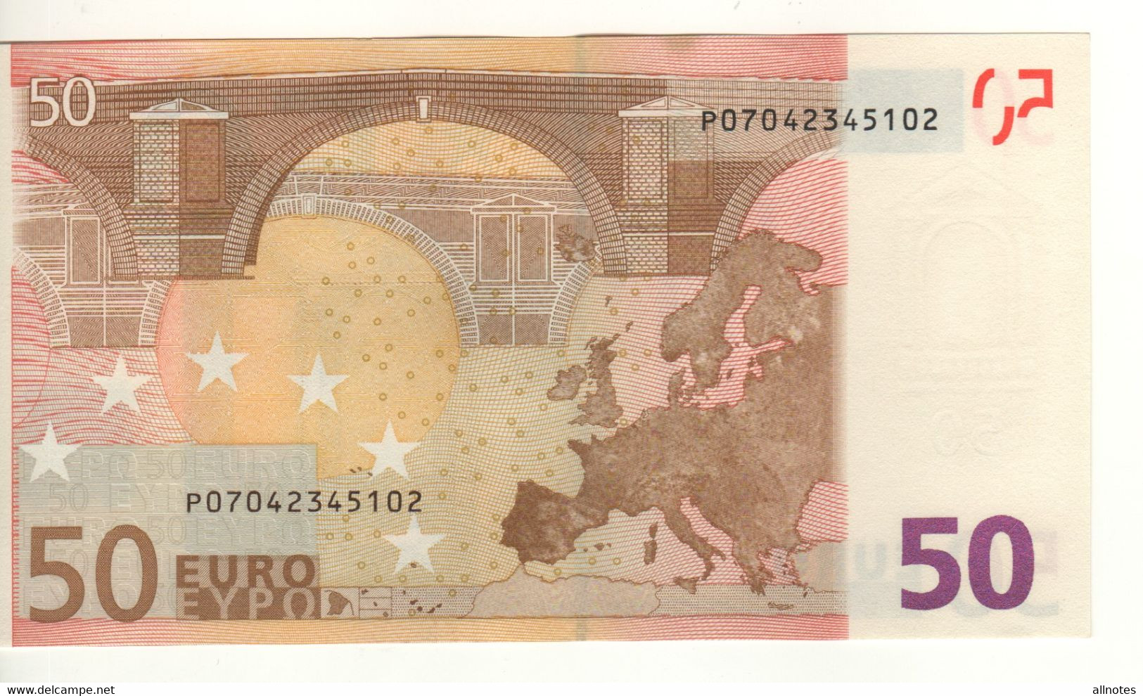 50 EURO  "P"  Olanda    Firma  Duisenberg     G 017 C4  /  A  - UNC - 50 Euro