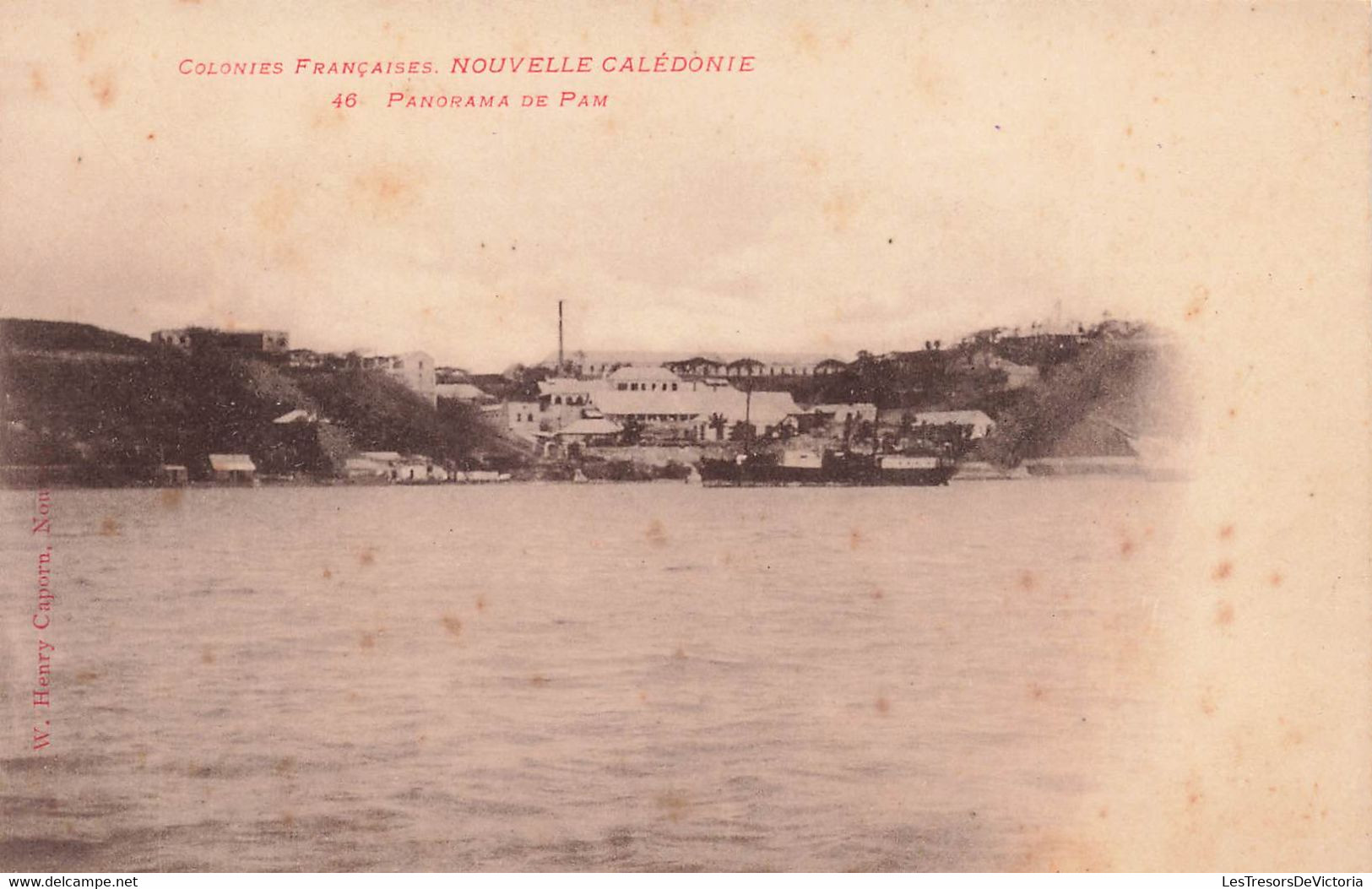 CPA NOUVELLE CALEDONIE - Panorama De Pam  - Henry Caporn - Tampon Cafes Superieurs Néo Caledonien Ponsin - Nouvelle-Calédonie