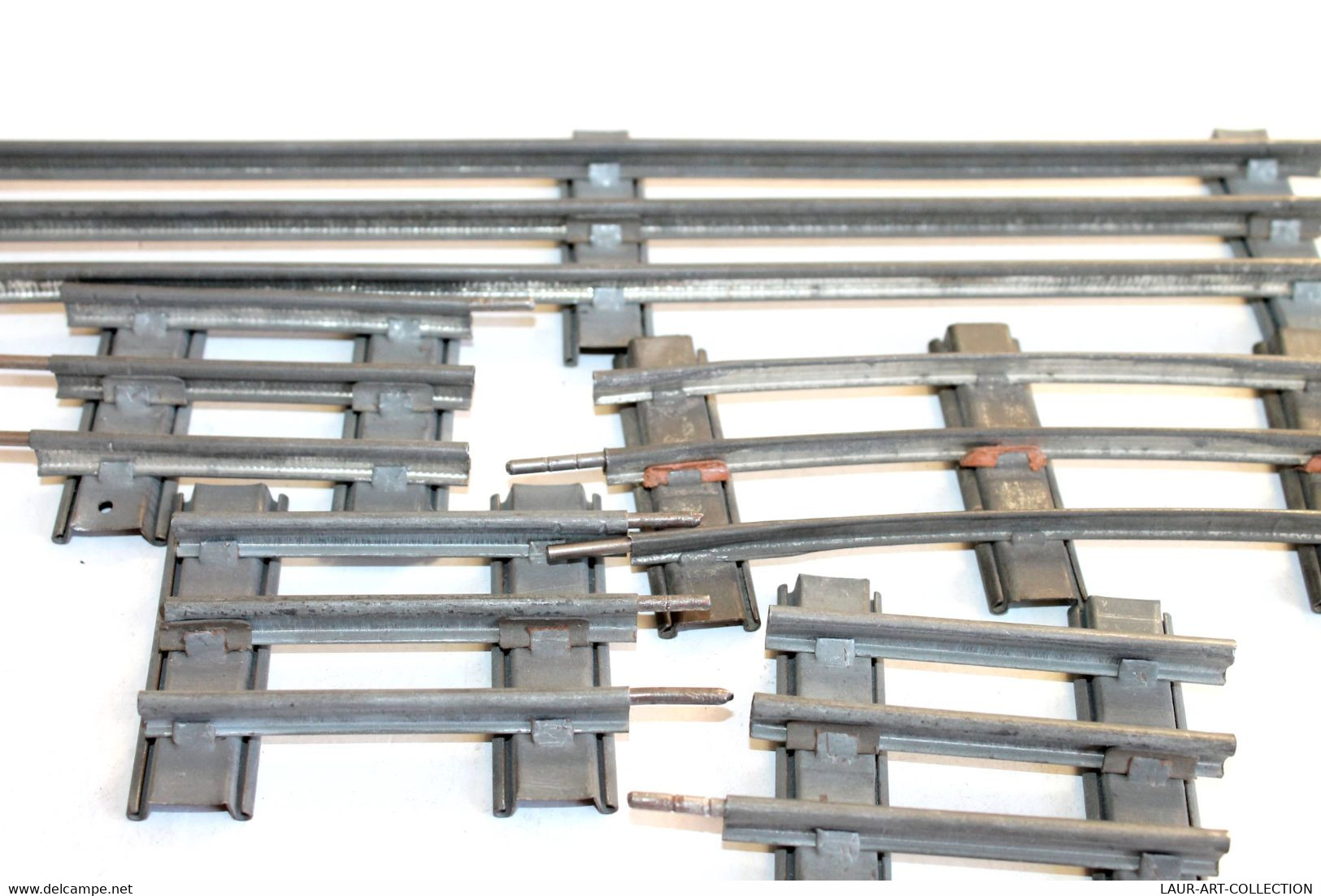 LOT De 5 RAIL DROIT & COURBE, ECH:O/0, L:9,16,32cm MINIATURE TRAIN CHEMIN DE FER - MODELISME FERROVIAIRE (1712.165) - Rails