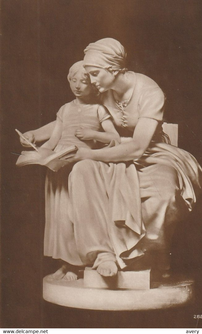 E. Delaplanche: Teaching Mother  La Mere Instruit  Lehrende Mutter - Sculptures