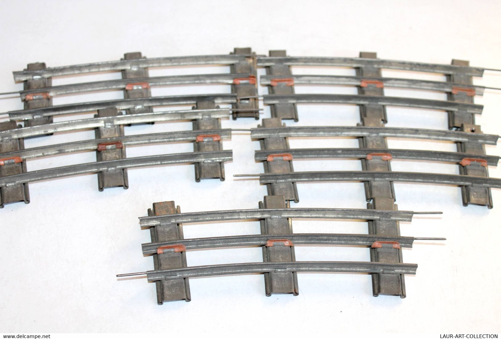 LOT DE 5 RAIL COURBE MOYEN - ECH: O / 0 - L=16cm - MINIATURE TRAIN CHEMIN DE FER - MODELISME FERROVIAIRE (1712.172) - Rails