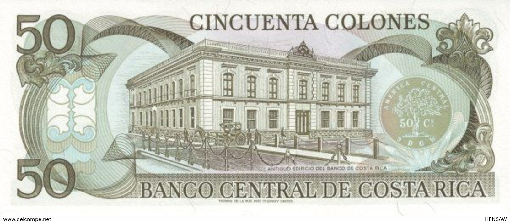 COSTA RICA 50 COLONES 1993 P 257a UNC SC NUEVO - Costa Rica