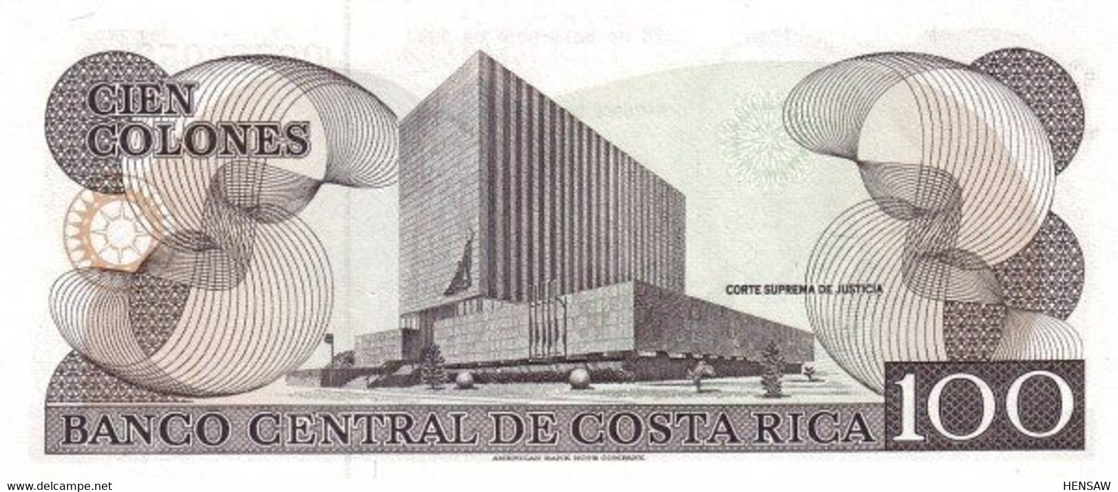 COSTA RICA 100 COLONES 1993 P 261 UNC SC NUEVO - Costa Rica