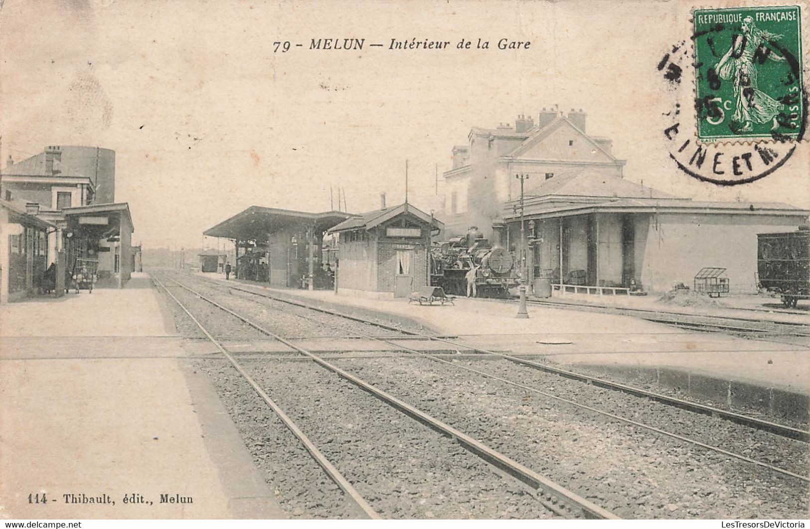 CPA Melun - Interieur De La Gare - Locomotive En Gare - Thibault Edit - Chemin De Fer - Melun