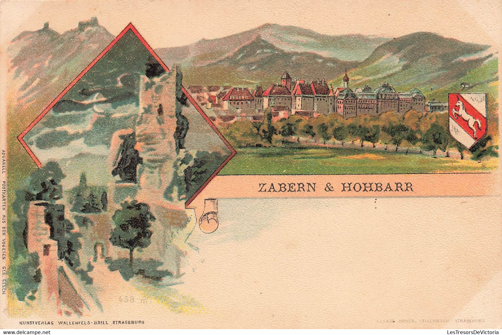 CPA Zabern & Hohbarr - Carte Precurseur - Aquarelle - - Saverne