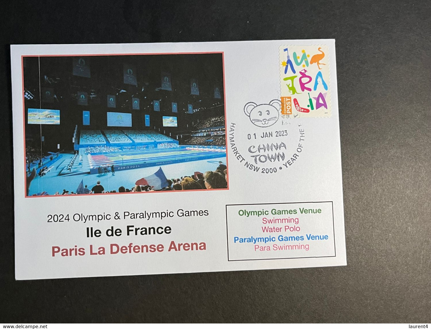 (3 N 12) 2024 France - Paris Olympic Games (1-1-2023) Location - Ile De France - La Defense Arena (Swimming + Water Polo - Sommer 2024: Paris