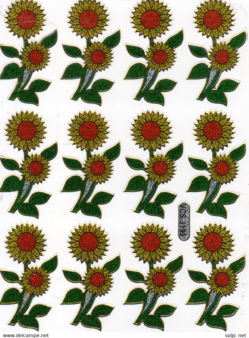 Sonnenblummen Aufkleber Metallic Look / Sunflowers Sticker - Scrapbooking