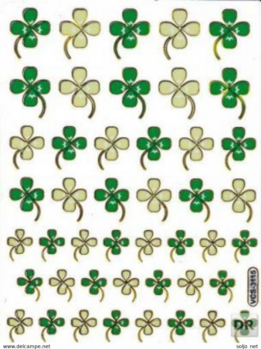 Kleeblatt Glück Aufkleber Metallic Look / Shamrock Sticker - Scrapbooking