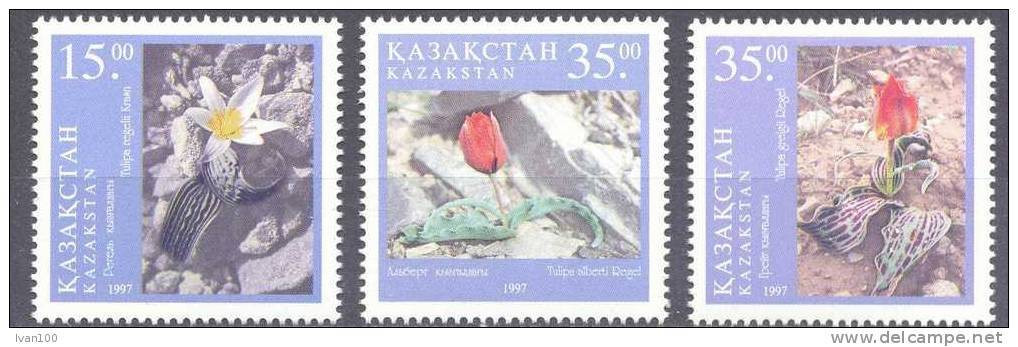 1997. Kazakhstan, Mountain Flowers, 3v,  Mint/** - Kazajstán