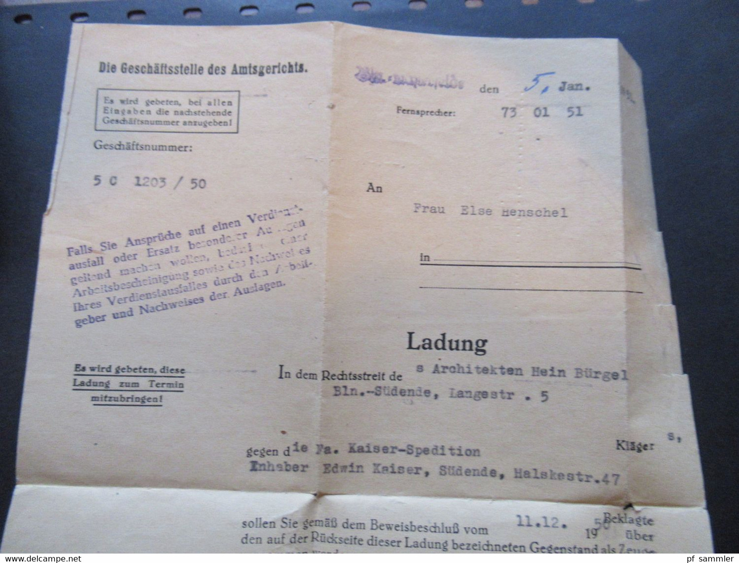 Berlin (West) 1951 Berliner Bauten Nr.54 MiF Mit Nr.64 Berlin Ortsbrief Amtsgericht Lichterfelde - Bln. Südende - Brieven En Documenten