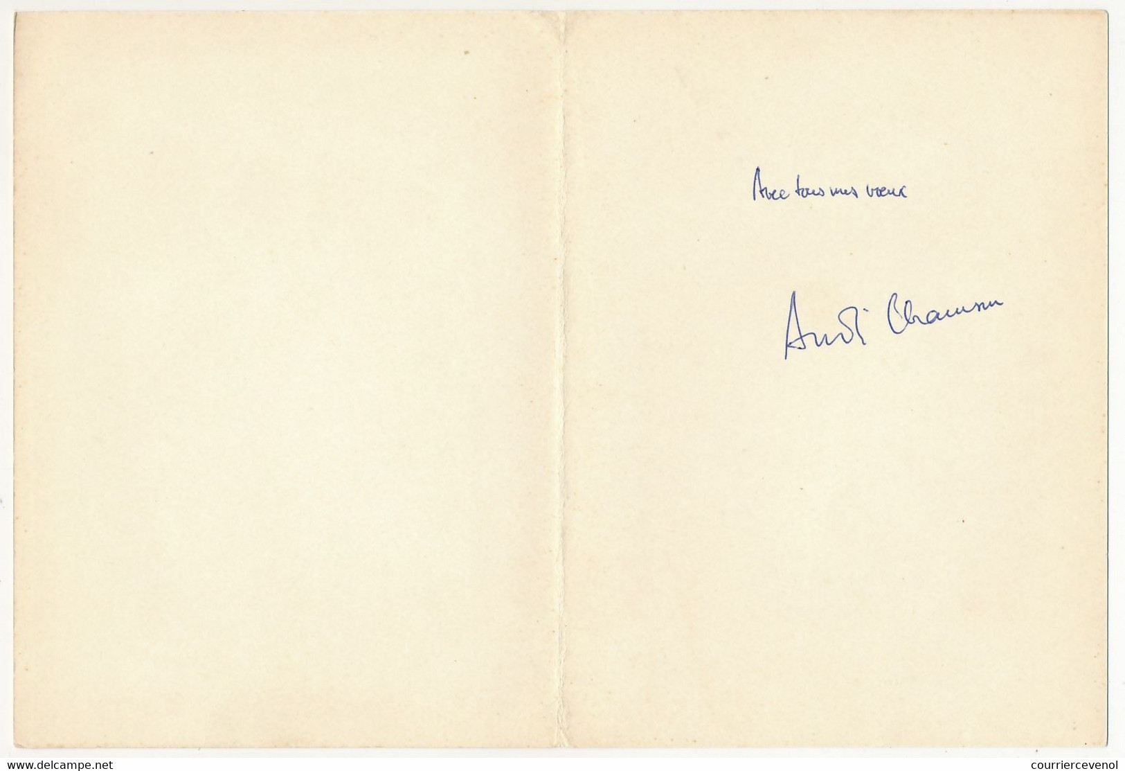 Signature Autographe D' André CHAMSON "Avec Tous Mes Voeux", Sur Carte De Voeux Format 12,5cm X 17cm - Andere & Zonder Classificatie