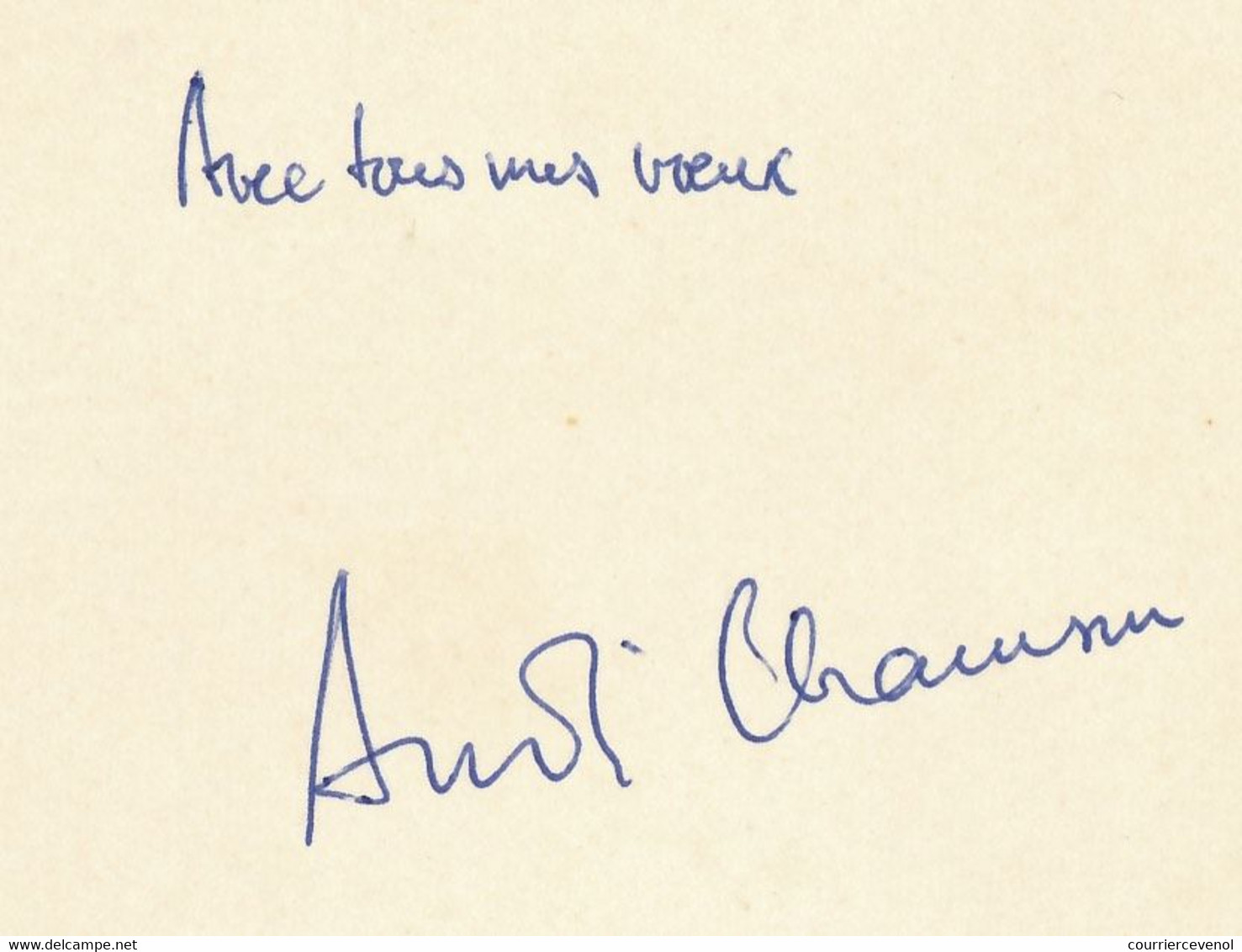 Signature Autographe D' André CHAMSON "Avec Tous Mes Voeux", Sur Carte De Voeux Format 12,5cm X 17cm - Other & Unclassified