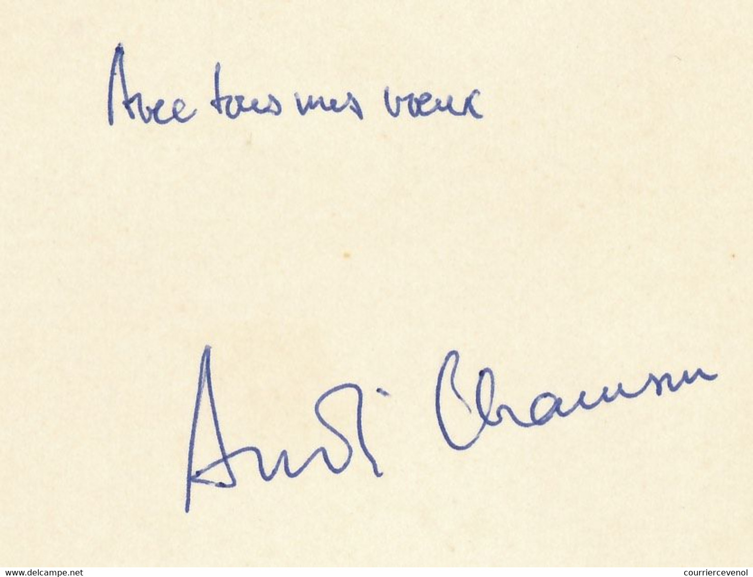 Signature Autographe D' André CHAMSON "Avec Tous Mes Voeux", Sur Carte De Voeux Format 12,5cm X 17cm - Autres & Non Classés