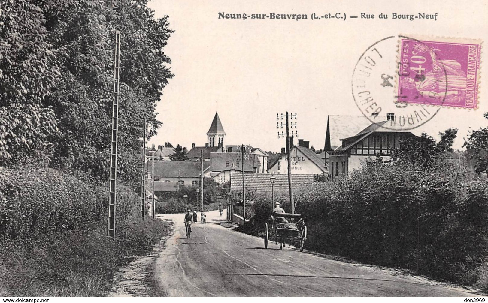 NEUNG-sur-BEUVRON (Loir-et-Cher) - Rue Du Bourg Neuf - Hôtel De France - Neung Sur Beuvron