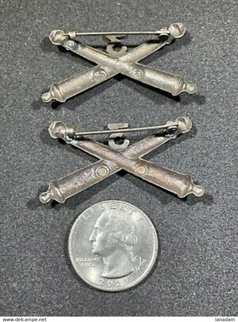 WWI Military US Army Officers 3rd Regimant  Artillery Collar  Insignia - 1914-18