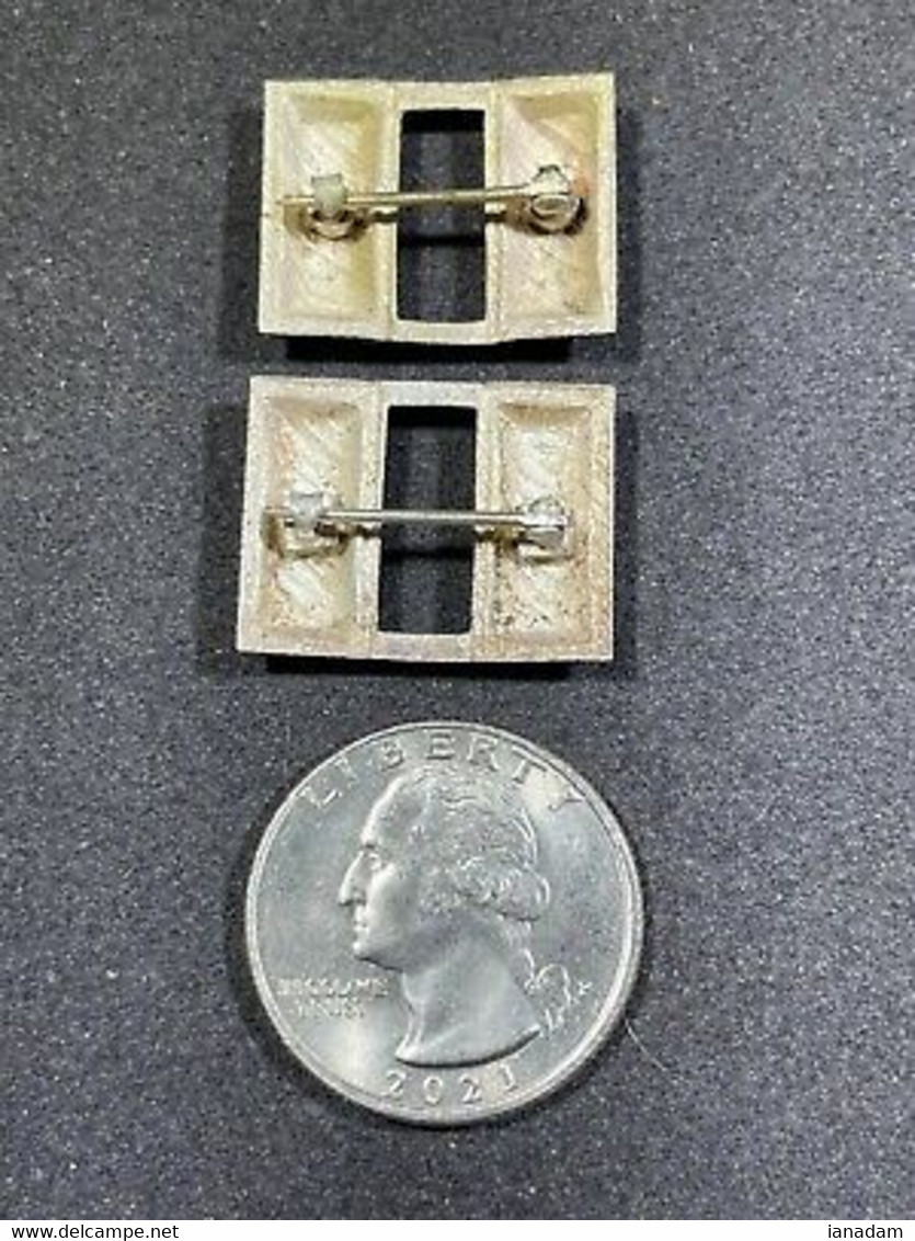 WWI US Army Military Captain Collar Insignia             Bars Full Size - 1914-18