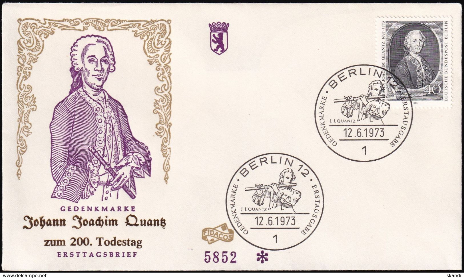 BERLIN 1973 Mi-Nr. 454 FDC - 1971-1980