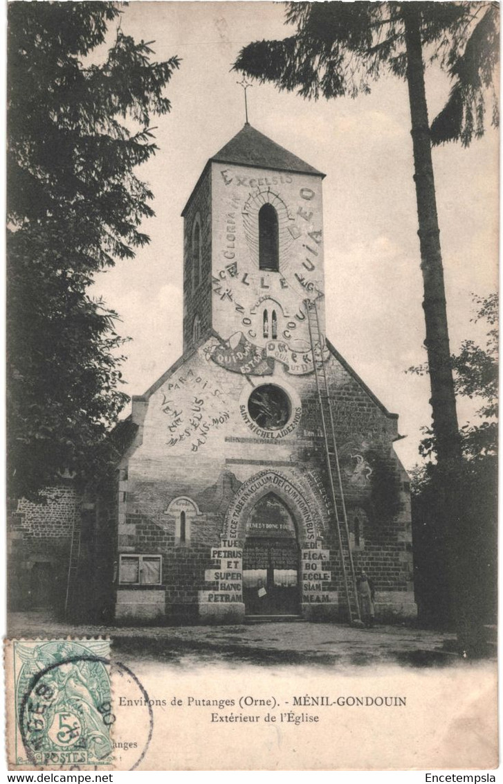 CPA Carte Postale France  Putanges  Environs Ménil-Gondouin Extérieur De L'église VM61490 - Putanges