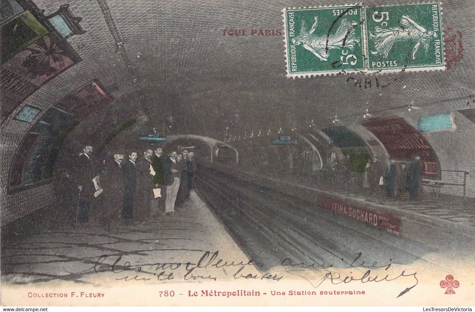 CPA PARIS - 780 - LE METROPOLITAIN - Une Station Souterraine - Colorisée - Métro Parisien, Gares