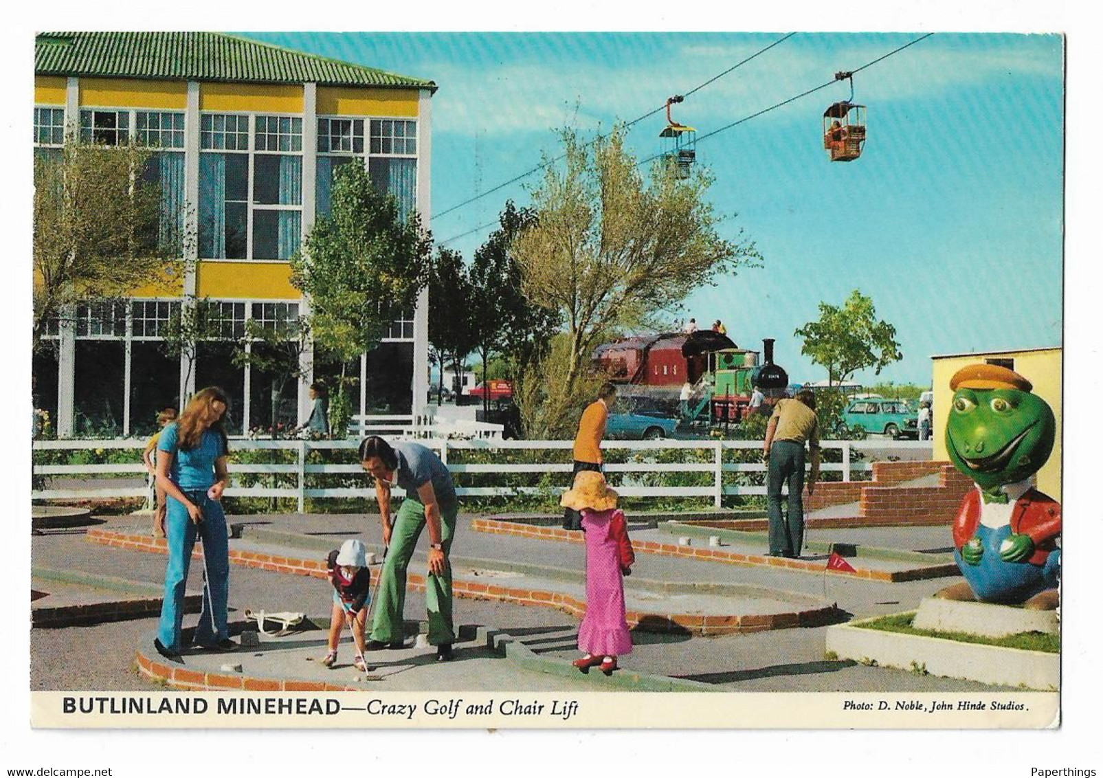 Postcard, Somerset, Minehead, Butlins, Butlinland, Holiday Camp, Crazy Golf, 1977. - Minehead