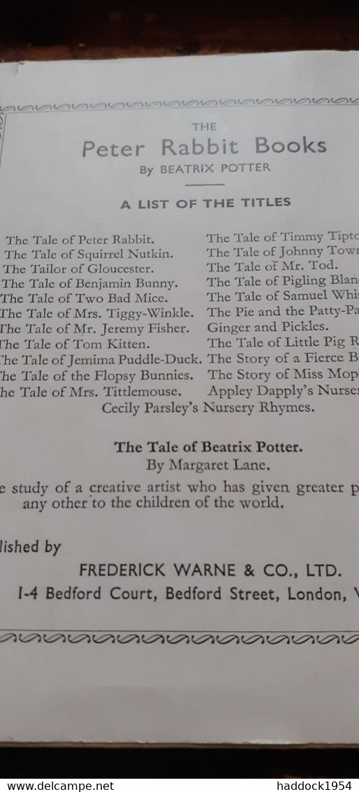 the tale of timmy tiptoes BEATRIX POTTER warne and co 1970