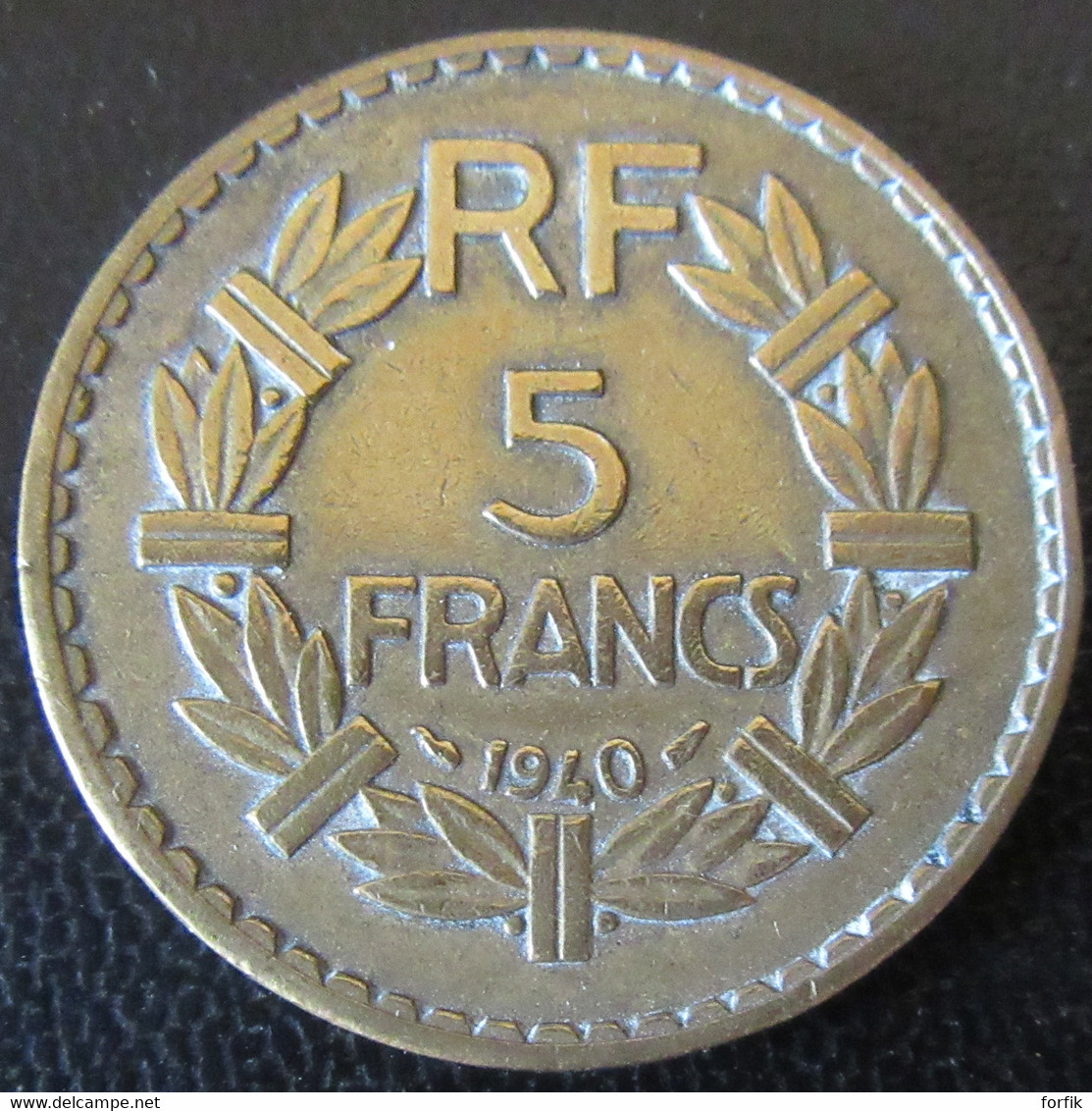 France - Monnaie 5 Francs Lavrillier Bronze-Alu 1940 - 5 Francs