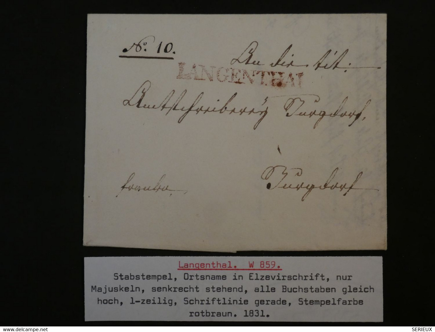 BL3 SUISSE BELLE LETTRE RR 1831 LANGENTHAL A  BURDORF  +  +AFFRANCH. INTERESSANT++ - ...-1845 Vorphilatelie