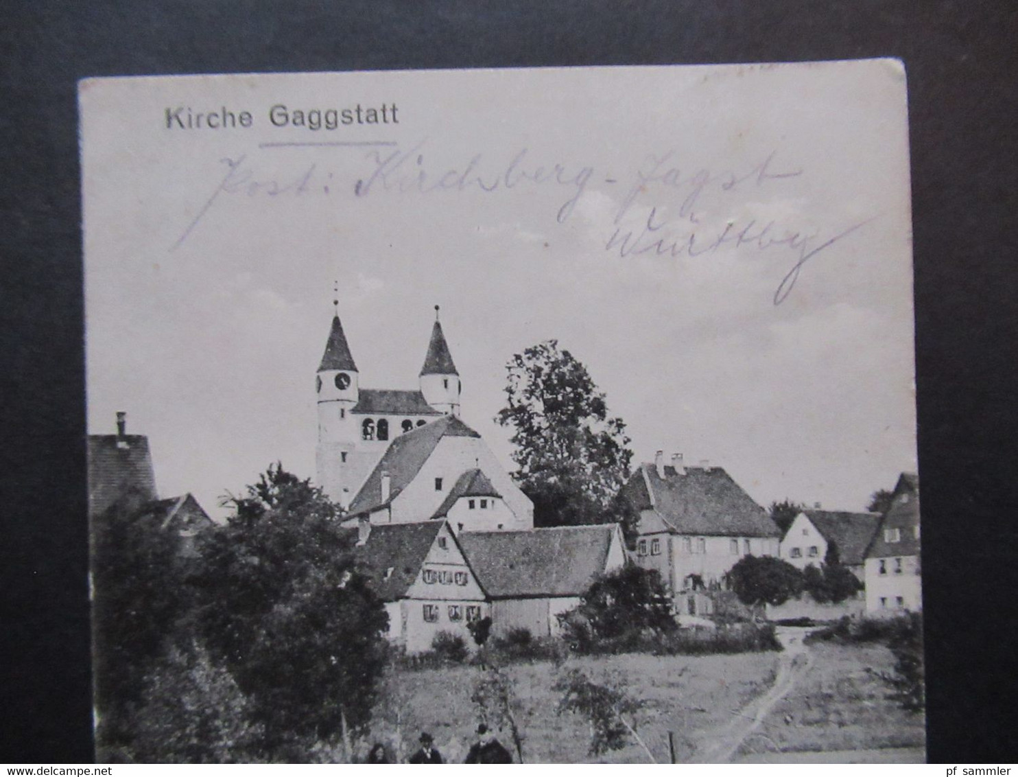 DR 1919 AK Kirche Gaggstatt Post Kirchberg Jagst Nach Detmold Verlag Fr. Bauer Kirchberg - Crailsheim