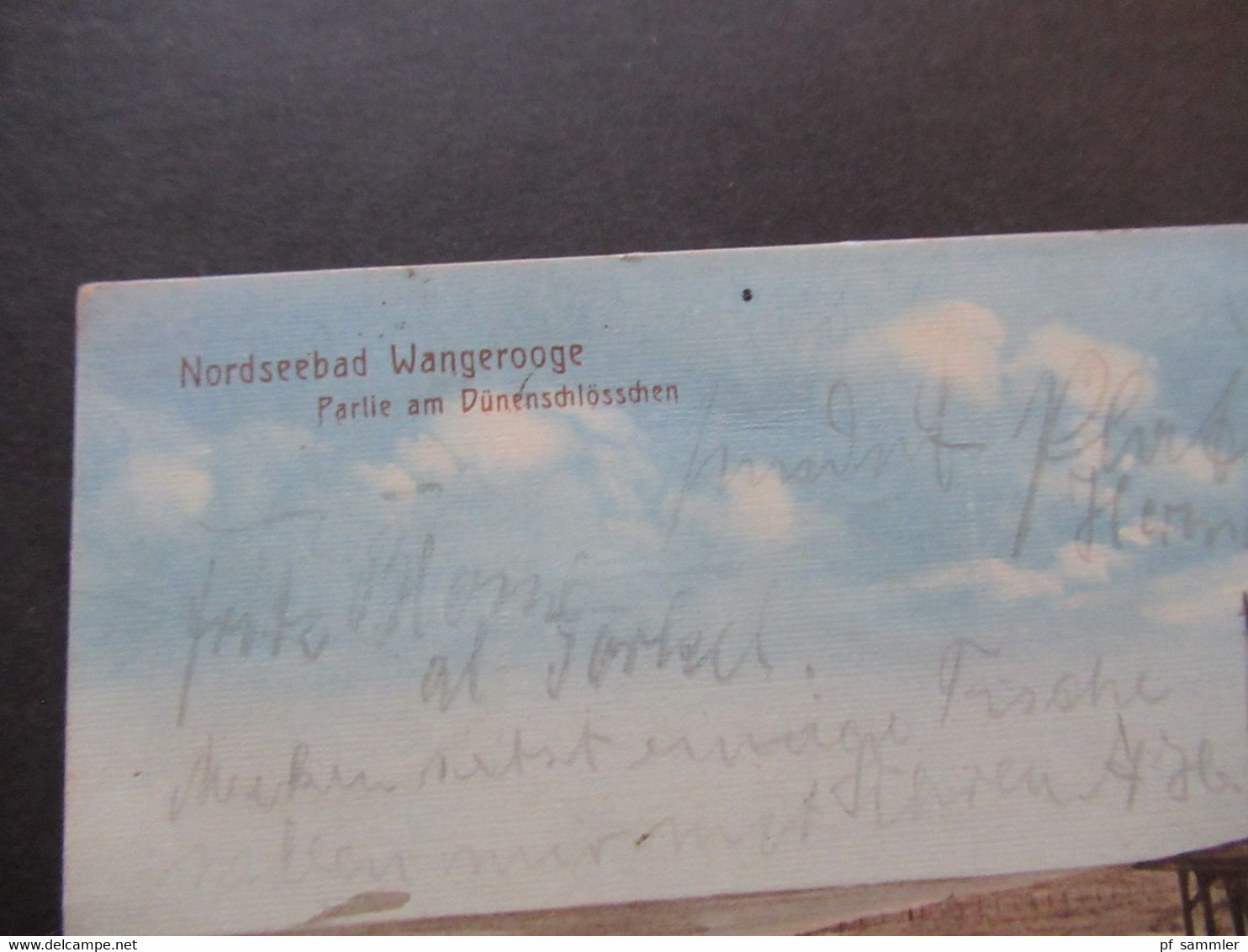 DR 1919 Nordsee Insel Nordseebad Wangerooge Partie Am Dünenschlösschen Nach Detmold Handschriftl Vermerk Eilt - Wangerooge