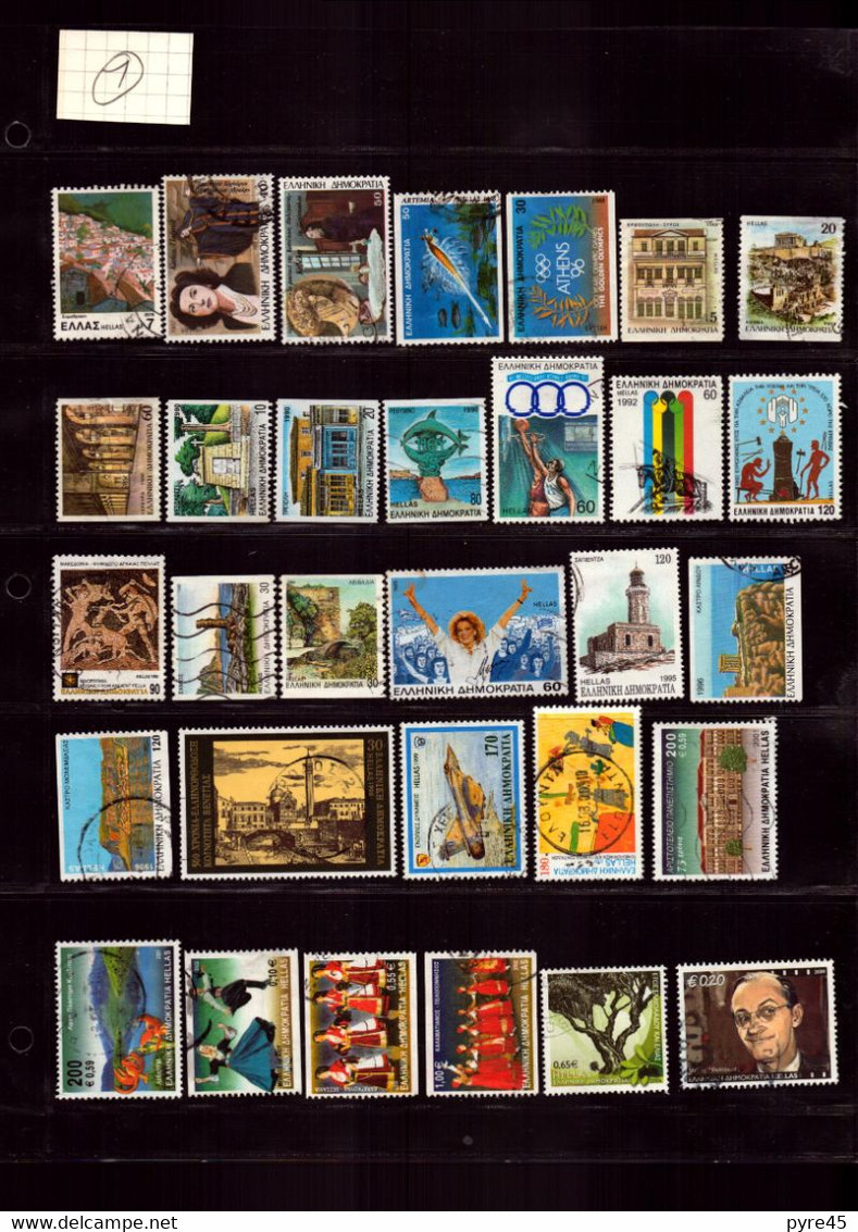 GRECE LOT DE 49 TIMBRES 1977 / 2011 PRINCIPALEMENT OBLITERE - Sammlungen