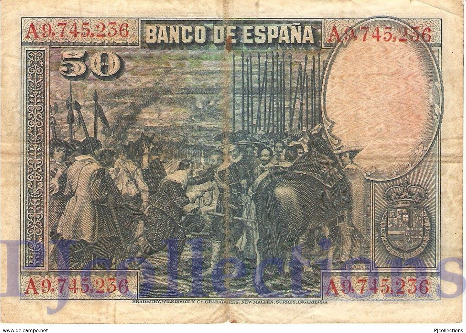 SPAIN 50 PESETAS 1928 PICK 75b VF - 50 Peseten