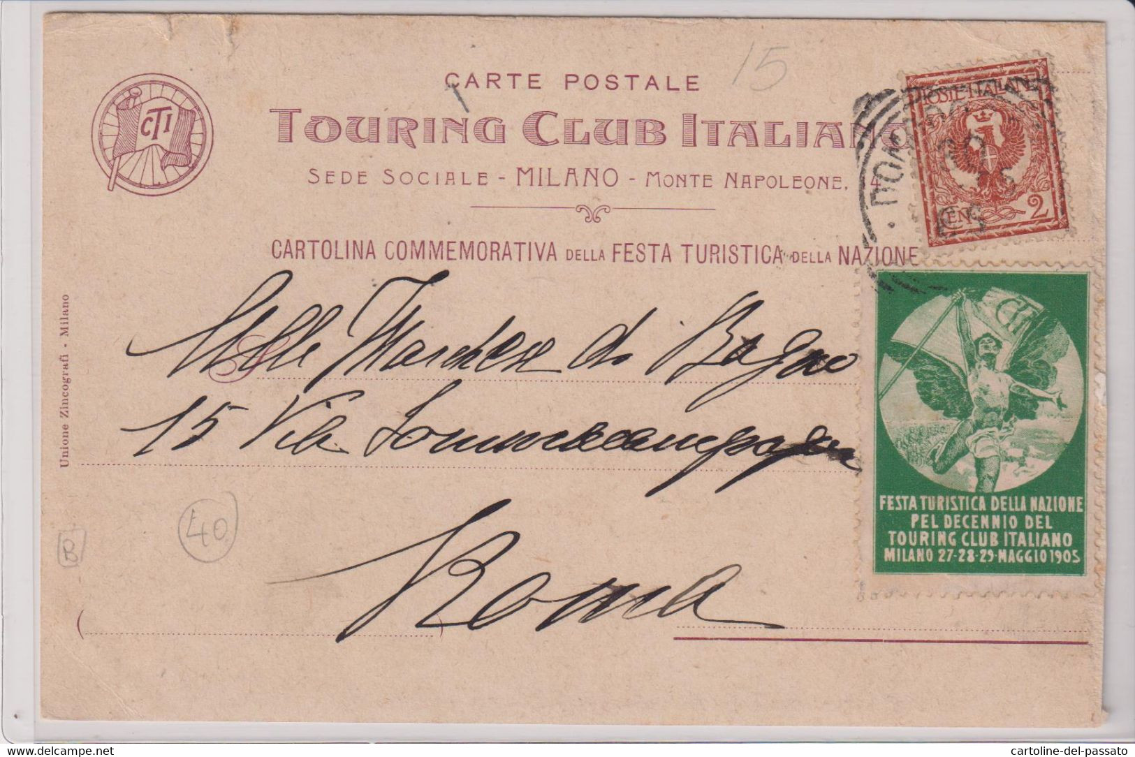 CARTOLINA COMMEMORATIVA FESTA TURISTICA DELLA NAZIONE  TOURING CLUB ITALIA  GITA AL SEMPIONE 1905 - Inaugurations