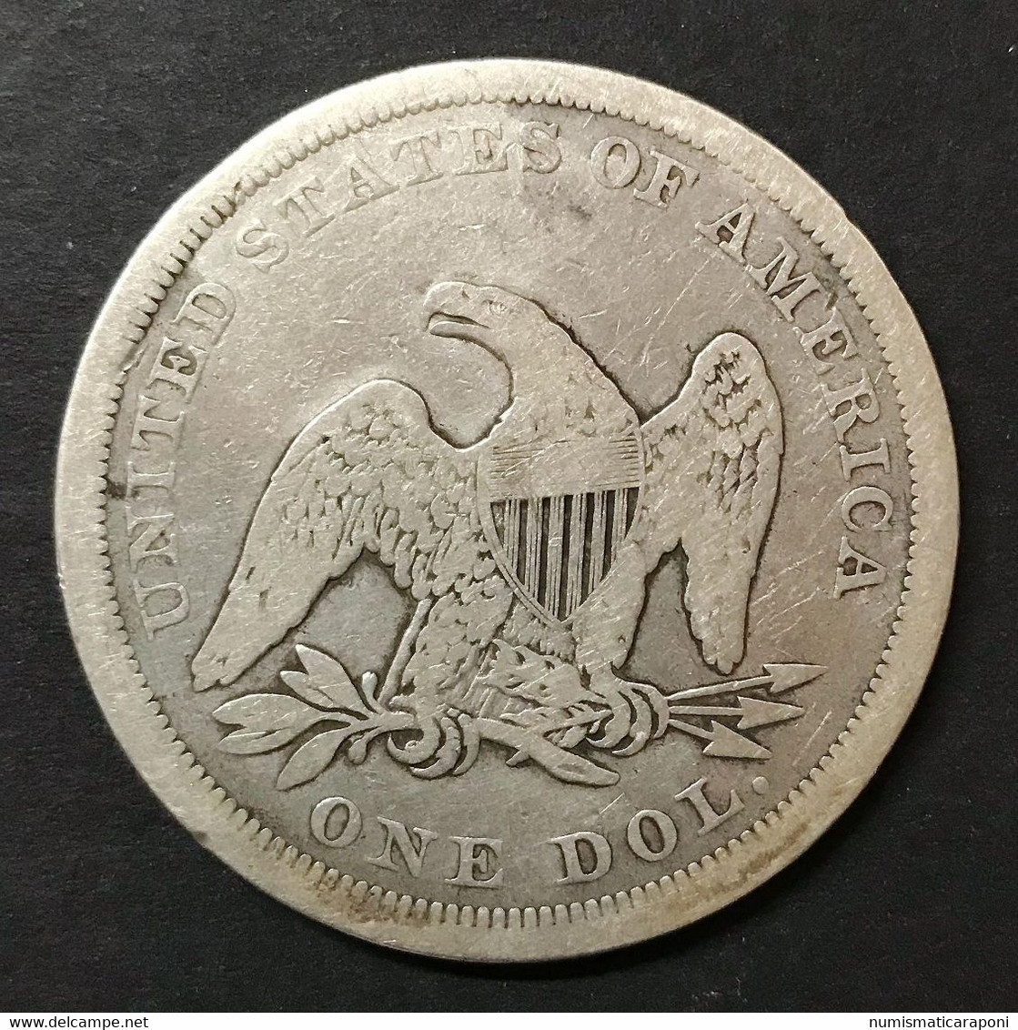 USA U.s.a. Seated Liberty One Dollar 1843 Km#71 E.437 - 1840-1873: Seated Liberty (Liberté Assise)