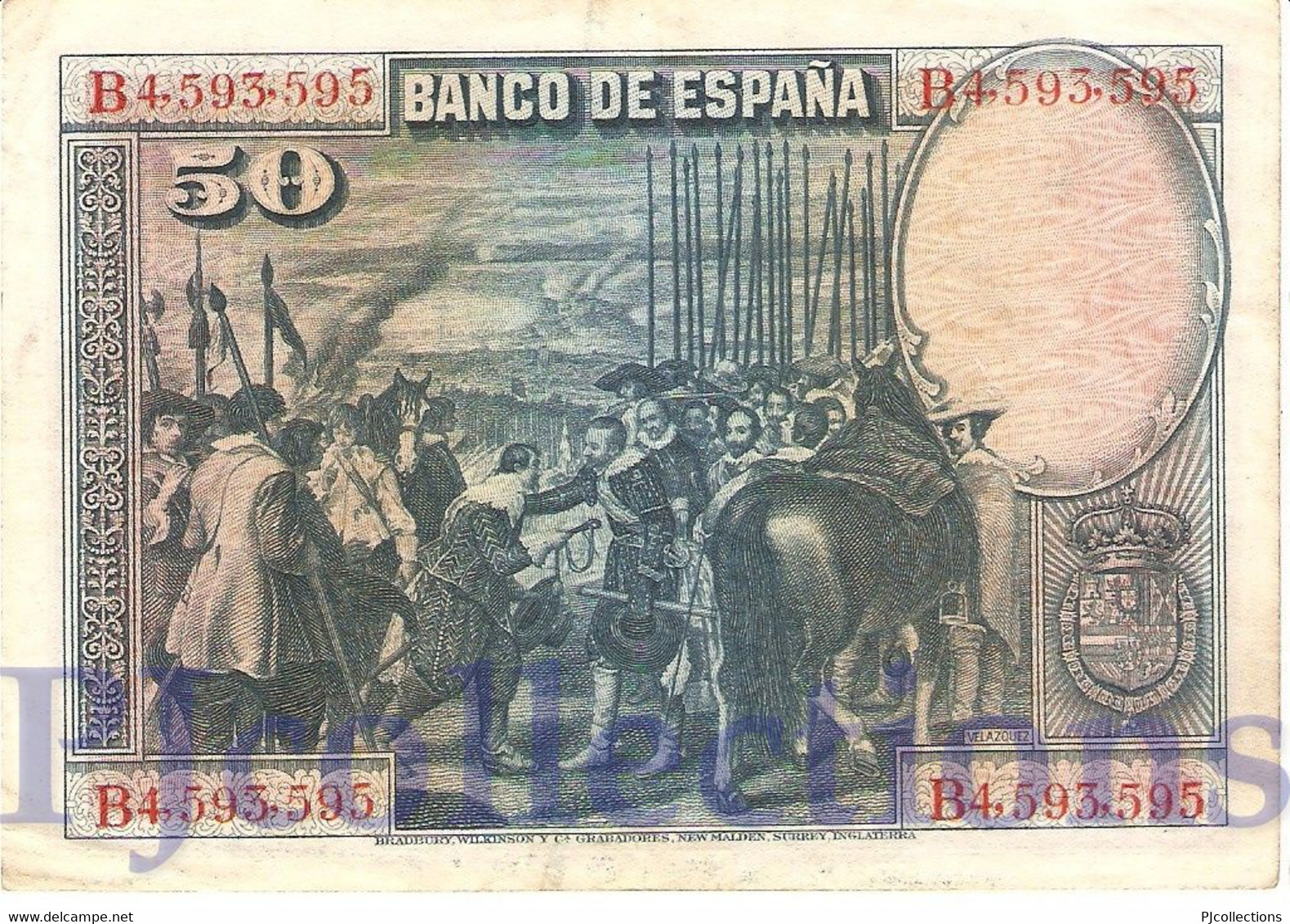 SPAIN 50 PESETAS 1928 PICK 75a XF - 50 Peseten