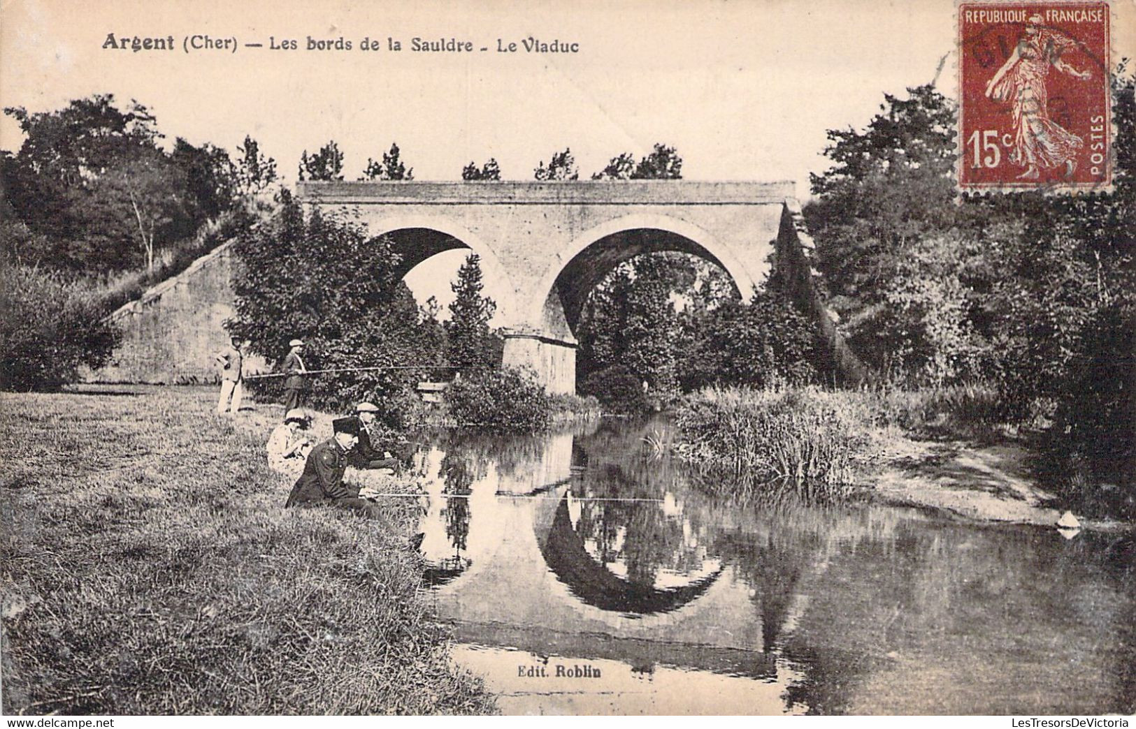 CPA FRANCE - 18 - ARGENT - Les Bords De La Sauldre - Le Viaduc - Edit Roblin - Argent-sur-Sauldre