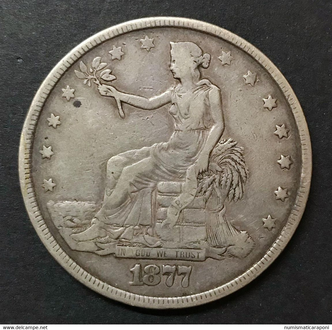 USA U.s.a. Trade One Dollar 1877 Km#108 Mb+ E.252 - 1873-1885: Trade Dollars (Dollaro Da Commercio)