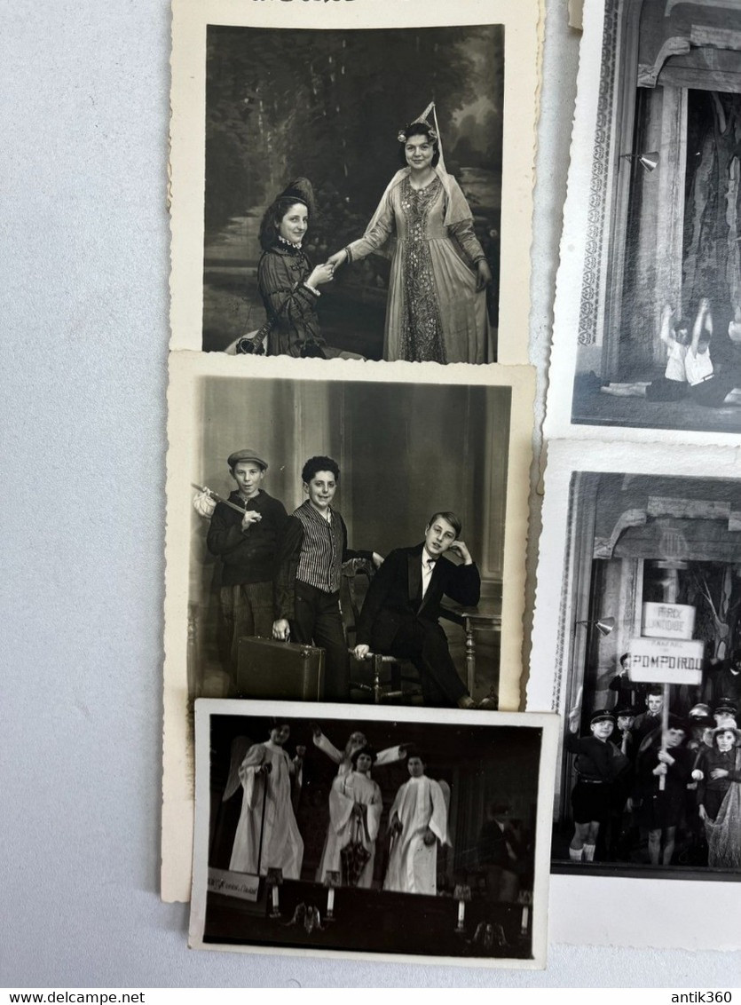 Lot De 12 Photographies Matinée Théâtrale De L'Ecole Publique De Longué Jumelles (49) 1945 - Autres & Non Classés
