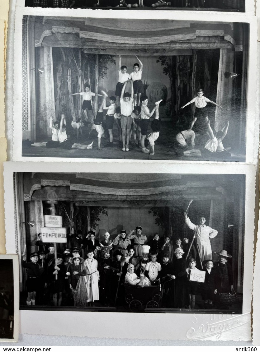 Lot De 12 Photographies Matinée Théâtrale De L'Ecole Publique De Longué Jumelles (49) 1945 - Otros & Sin Clasificación