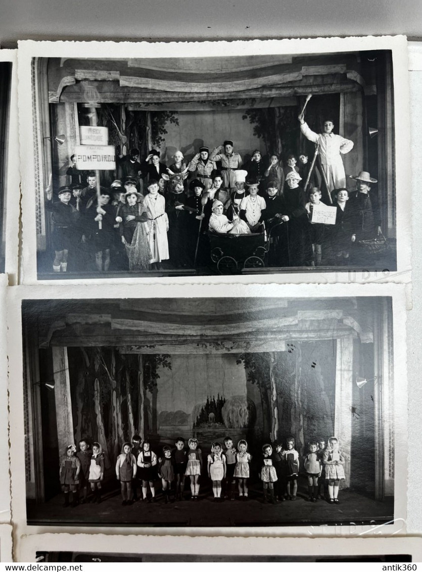 Lot de 12 photographies Matinée Théâtrale de l'Ecole publique de Longué Jumelles (49) 1945