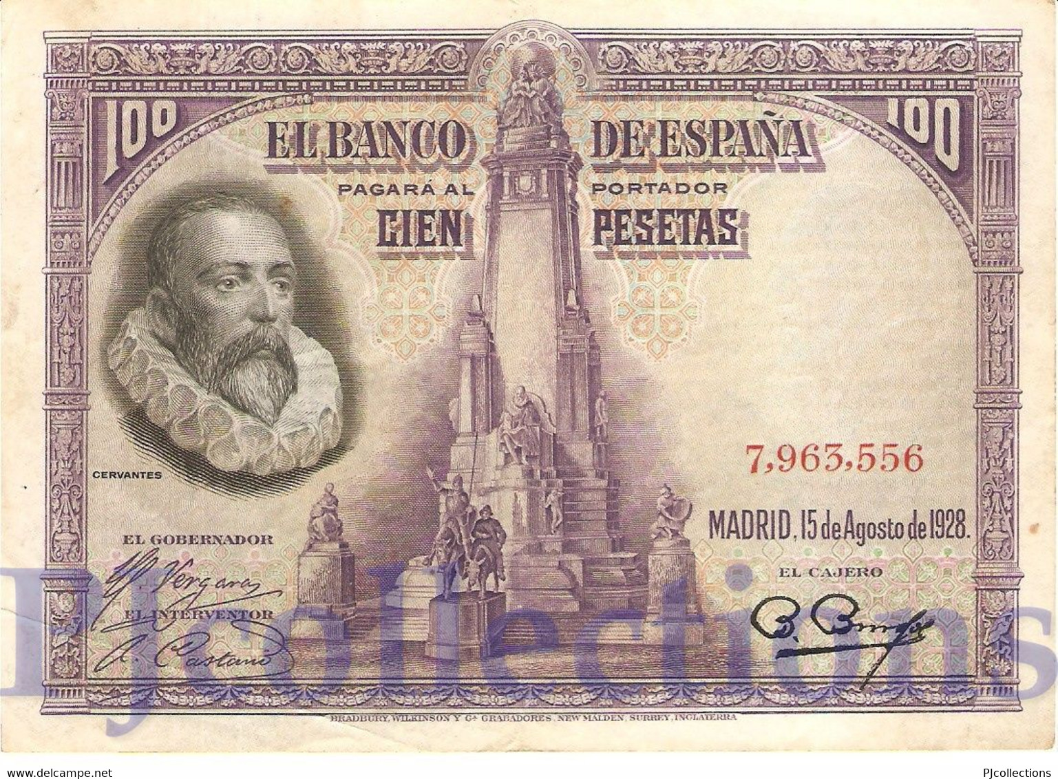 SPAIN 100 PESETAS 1928 PICK 76a VF - 50 Pesetas